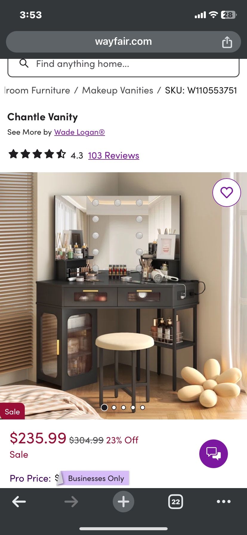 Vanity New In Box From Wayfair. 150$ Off. 
