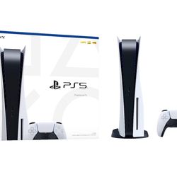 PS5 w/ Monitor, Headset and two Controllers