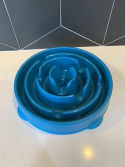 Blue DOG Pet SLOW FEEDER MAZE DISH BOWL 11 1/2” For Big Dogs