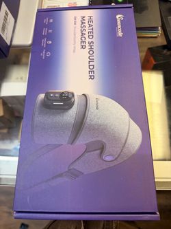Masajeador de hombros de triple método con calor, vibración y FSA & HSA, almohadilla térmica de hombro con controlador magnético, batería 5000mAh, dis