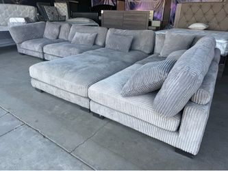 🛋️NEW!! Oversized Corduroy Sectional Sofa STILL IN BOX 📦