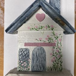 hand-painted wooden wall key house