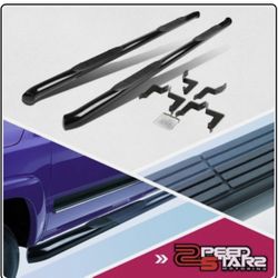 LA Zona Auto Parts 2007 to 2020 Toyota Tundra Extended Cab Black 3 inch Nerf Bar Running Boards Estribos Tubos Negros  