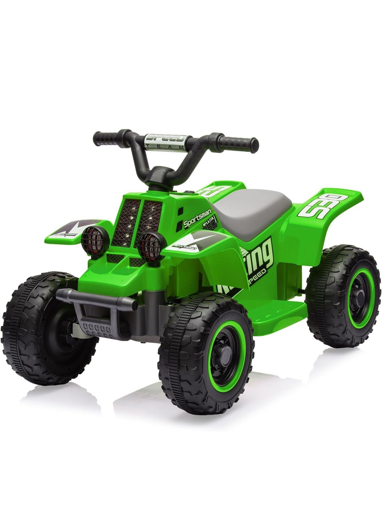 6V Kids Ride On Electric ATV, Ride Car with LED Headlights, Ride-On Toy for Toddlers 1-3 Boys & Girls with Music, Forward & Reverse (Green)