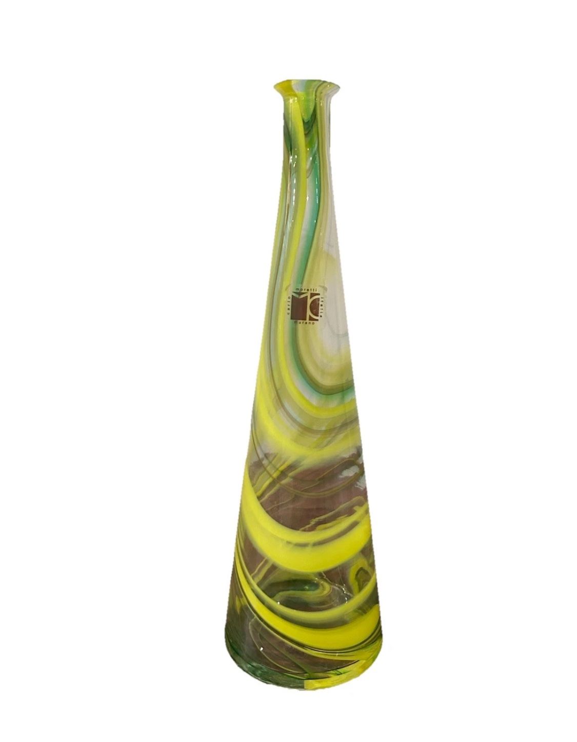 Murano Carlo Moretti Vase Glass Swirl Vintage Retro Vetri MCM