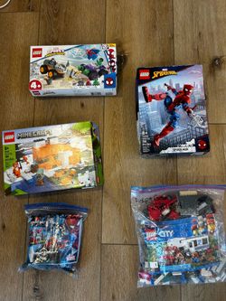 Lego Bundle Lot Marvel, Spiderman , Minecraft, City