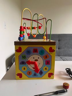 Wooden Kids Activity Cube with Bead Maze