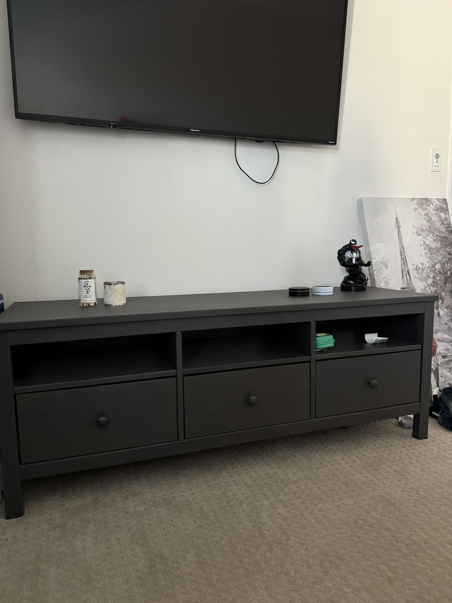 IKEA HEMNES TV unit, black-brown