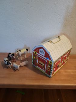 Melissa & Doug Latches Barn with Farm Animal Figures