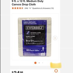 NEW Drop Cloth 9’ X 12’ Canvas 