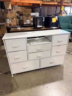 TV Stand for Bedroom,TV Media Console Table with 8 Drawers and Open Shelves for Living Room, Hallway