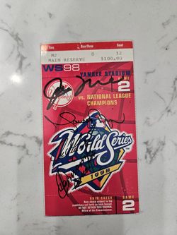 NEW YORK YANKEES 1998 World Series Ticket- Signed