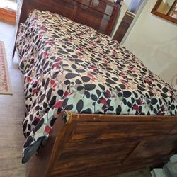 Queen Wood Bed Frame and backboard