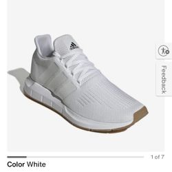 White Adidas trainers with gum sole #sneakers (unisex)