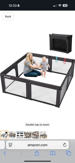 New Playpen71X79- Dark Grey/Black 