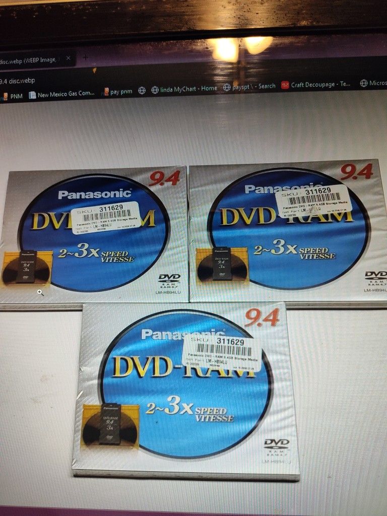 Panasonic 9.4 DVD/Ram Drive Discs