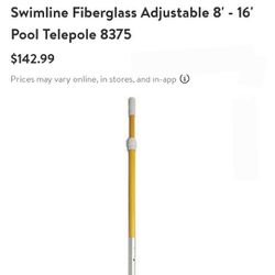 Swimline Fiberglass Adjustable Pool Telepole - 8' to 16' - 8375