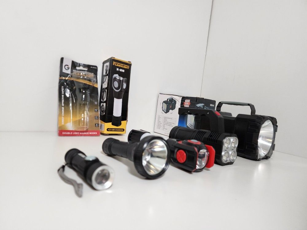 5pcs Flashlight Portable Lamp With Built-in Battery USB Rechargeable LED Flashlights
