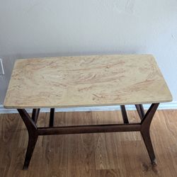 Vintage End Table - Faux Marble / Wood