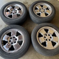 Set of 4 Chevy tahoe Suburban 20” OEM rims wheels tires Silverado GMC Denali
