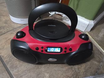 Blackweb Bluetooth CD Player FM Radio BWA17AA003RS Red/Black AUX Input.