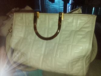Fendi FF Monogram Leather Tote Bag