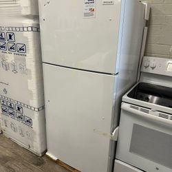 Frigidaire new white top bottom fridge with 1 year warranty
