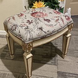 Elegant Vintage Upholstered Stool