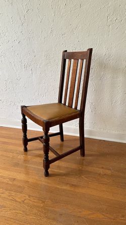 Vintage Mission Style Oak Slat Back Dining Chair