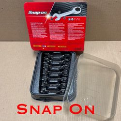 Snap On 7 pc  METRIC Flank Drive 0° Offset Short Ratcheting  Wrench Set (((( $260 )))) ❗️New❗️