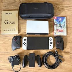 Nintendo Switch OLED Bundle W/ Zelda Game And Extras 