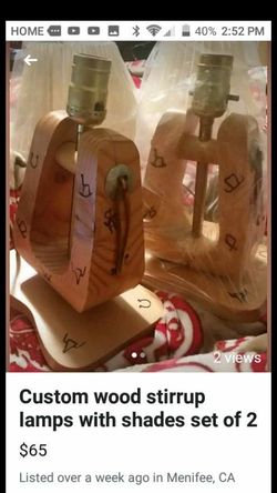 Handmade Western stirrup lamps