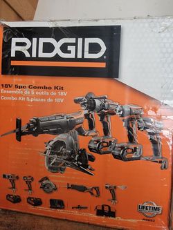 RIDGID 18 VOLT LITHIUM ION- CORDLESS TOOL COMBO KIT!! NEW