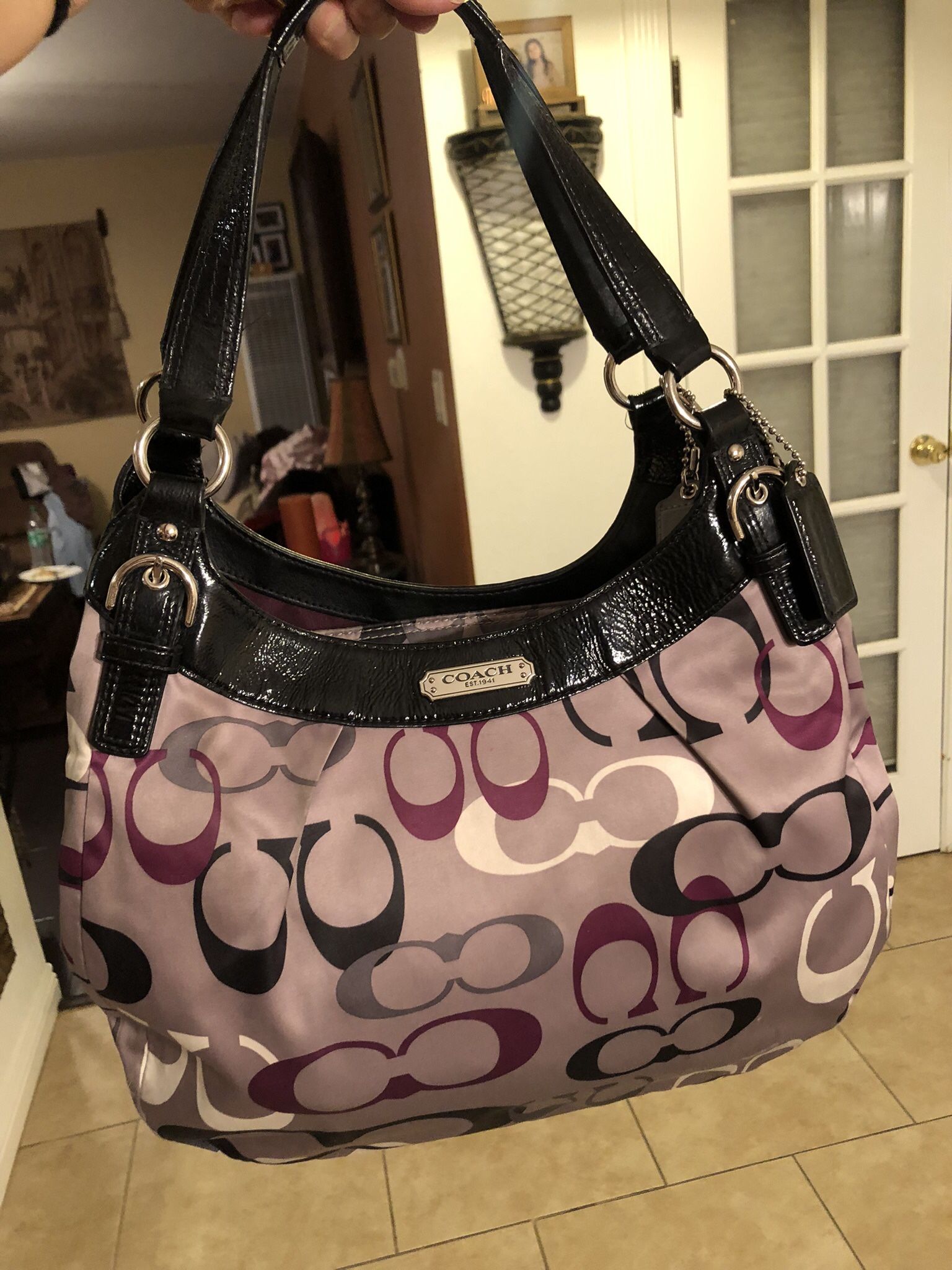FIRM $ COACH SOHO OPTIC PRINT LARGE SIGNATURE LOGO HOBO F19444 SV/MULTICOLOR MSRP $398