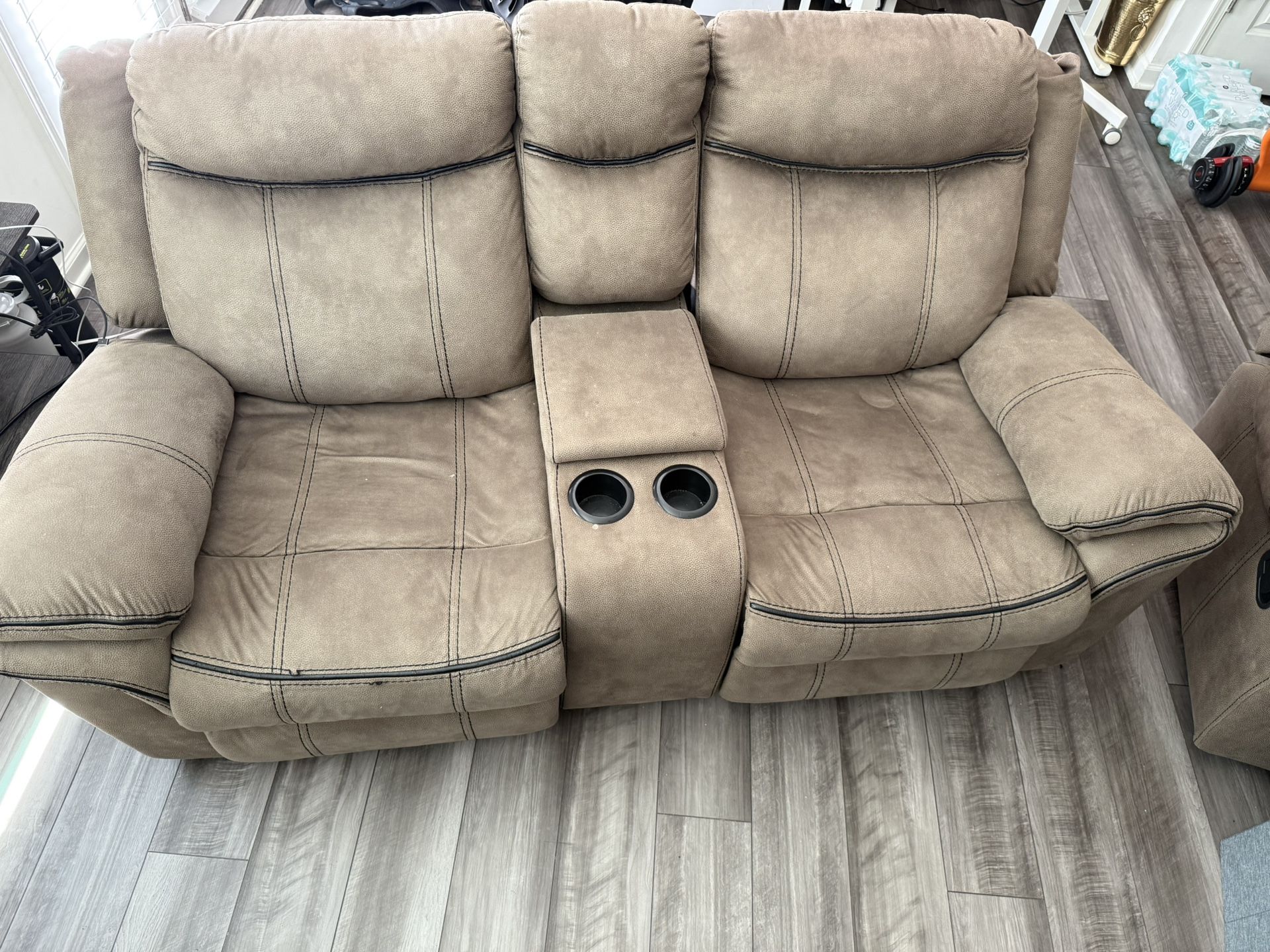 Couch + Loveseat Recliner Set