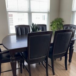 Dark Espresso 6 Seater And Expandable Dining Table 