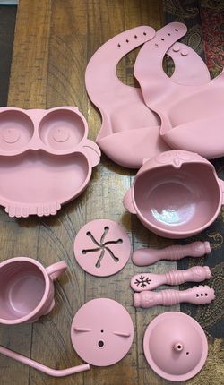 feeding set pink 12 pieces