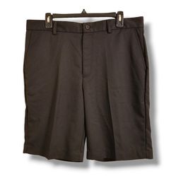 Greg Norman Men's Size 34W Black Natural Performance Pleated Shorts
