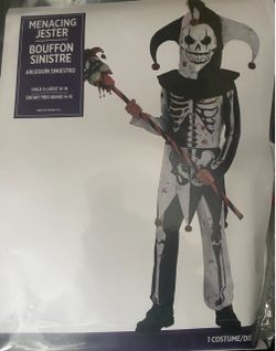 Menacing Jester Halloween Costume Child XL 14-16