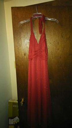 Red prom dress.