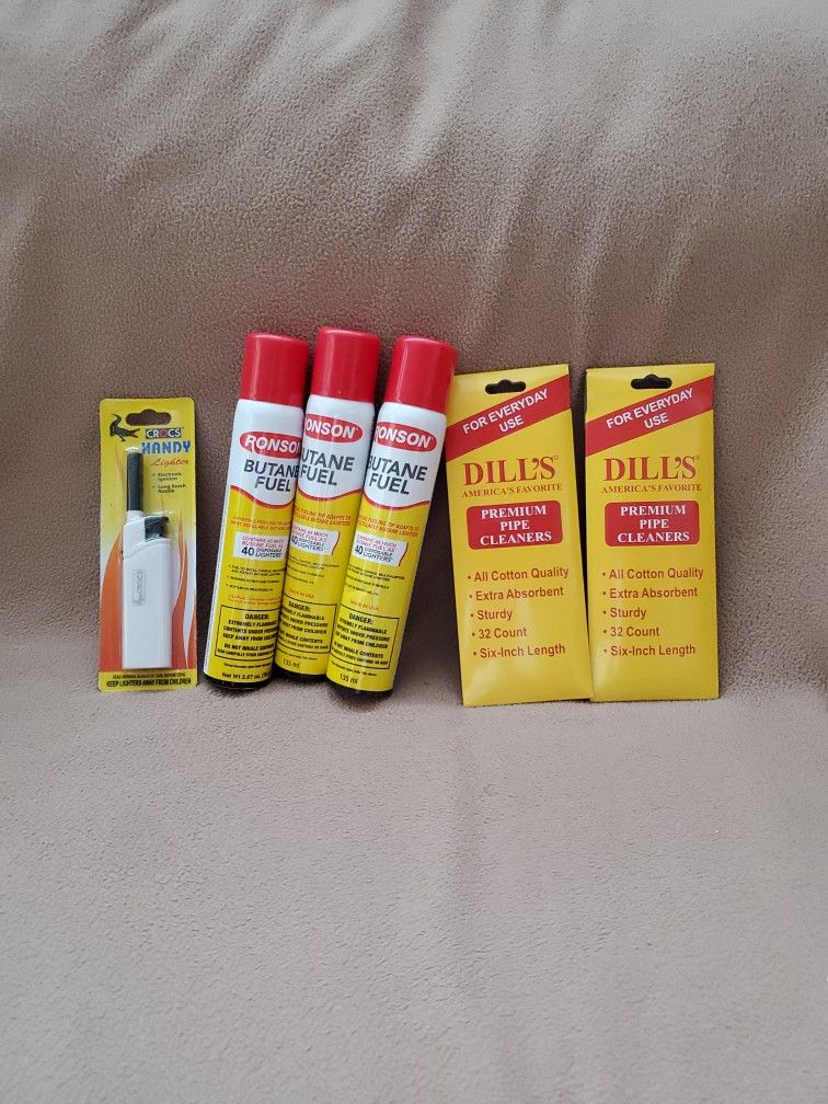 Lighter, Butane Refills, And Pipe Cleaners