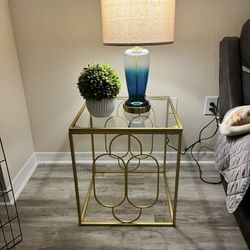 Set Of Glads Gold Metal End Table