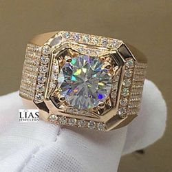 New 18k Rose Gold Men Wedding Ring 