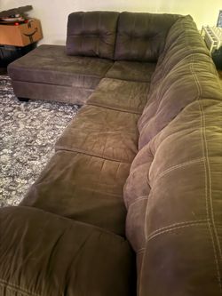 Brown Microfiber Sectional Sofa with Chaise