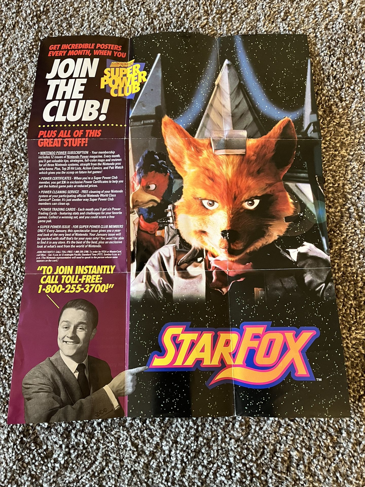 $15 Super Nintendo Star Fox Poster / Insert