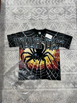Valley Fest 2025 Spider Tee with black spider graphic