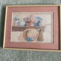 Framed Watercolor, Print 8” X 6” By Mildred Bartee Called “American Living Watercolor“