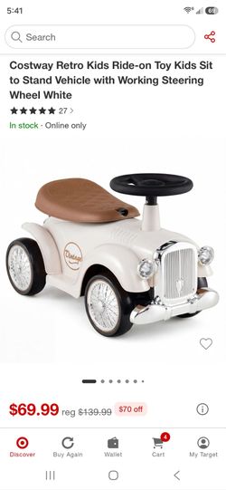 Costway Kids Sit-to-Stand Ride-On Vehicle (TQ10210WH)
