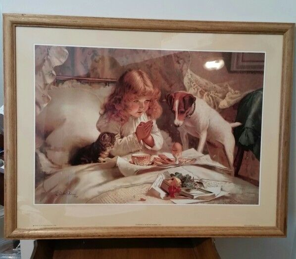 Girl and puppy picture