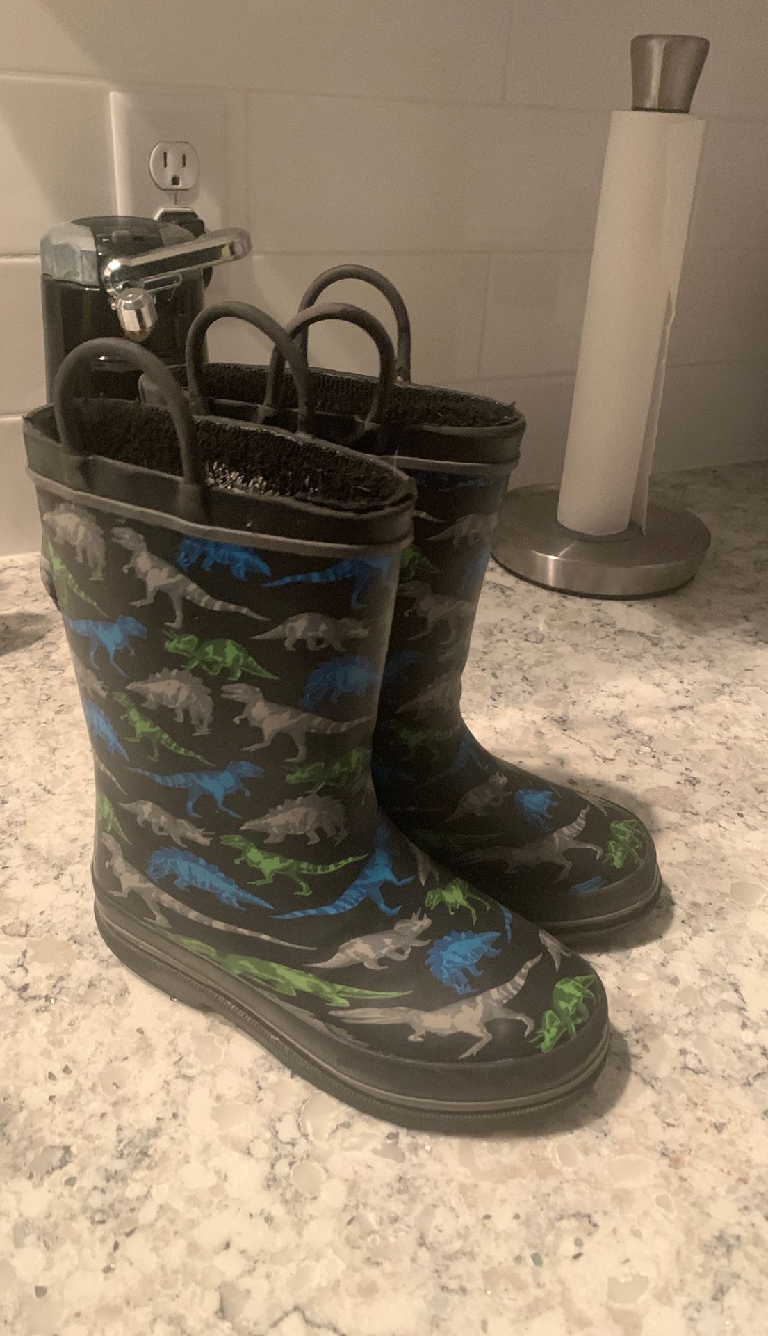 Dinosaur rain boots